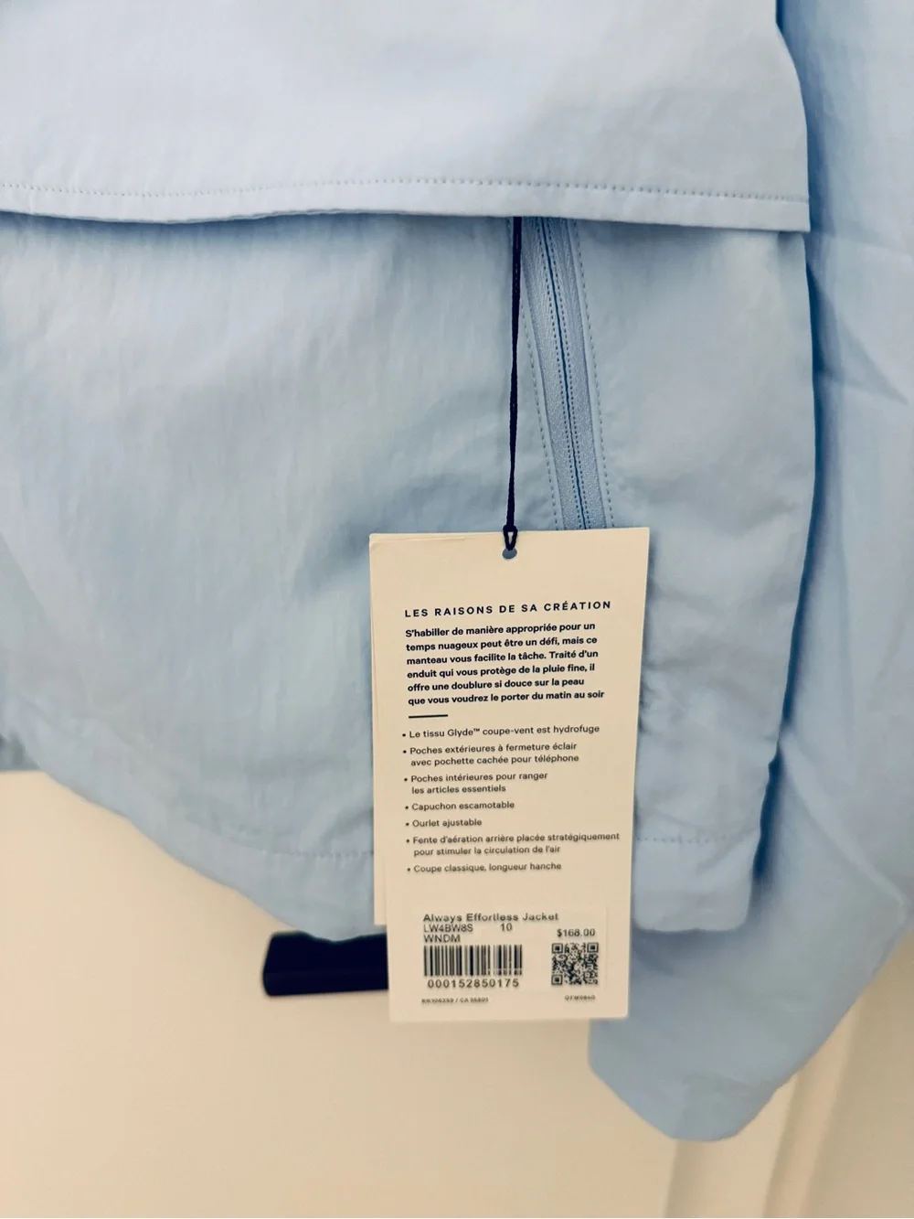 lululemon athletica Always Effortless Powder Blue Hooded Utility Jacket Size 10